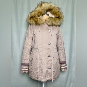 Boundless North Women's Fur-Trimmed Hooded Jacket - Tan